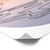 Sunset Beach Minimalist Line Art Poster (Hoek)