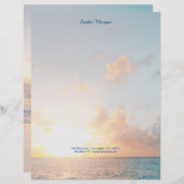 Sunset Beach, naam/contactgegevens in blauw, Vs 2 (Voorkant / Achterkant)