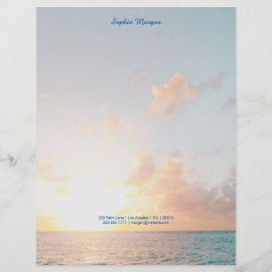 Sunset Beach, naam/contactgegevens in het blauw, V