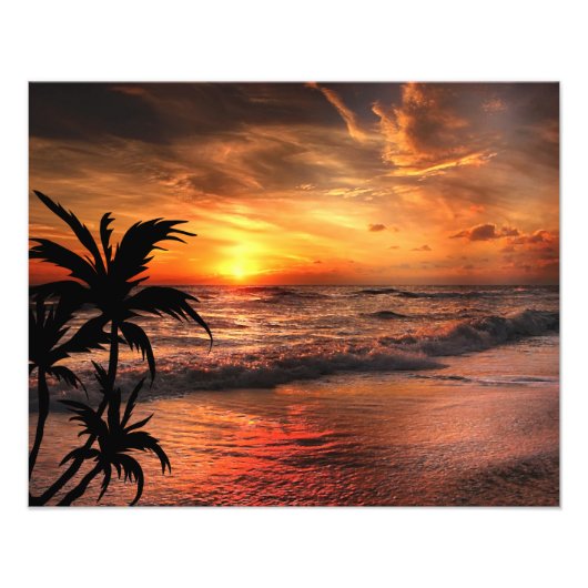 SUNSET BEACH NATUUR BEAUTY FOTO AFDRUK (Voorkant)