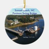 Sunset Beach, NC Pontoon Swing Bridge.. Keramisch Ornament (Voorkant)