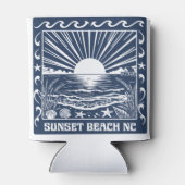 Sunset Beach NC Vintage Kust Zonsondergang Blikjeskoeler (Achterkant)