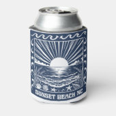 Sunset Beach NC Vintage Kust Zonsondergang Blikjeskoeler (Blikje Achterkant)