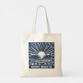 Sunset Beach NC Vintage Kust Zonsondergang Tote Bag (Achterkant)