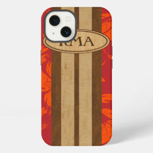 Sunset Beach Nep houten Surfplank Hawaiaans Monogr iPhone 13 Hoesje