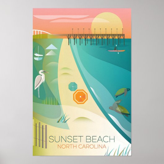 Sunset Beach, North Carolina Print (Voorkant)