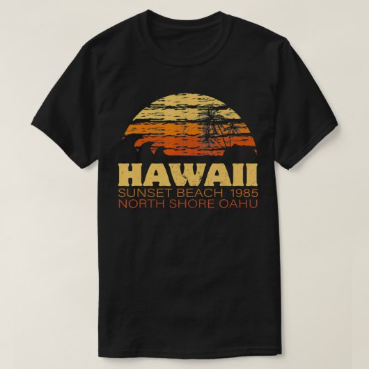Sunset Beach Oahu Hawaii North Shore Retro T-shirt (Design voorkant)