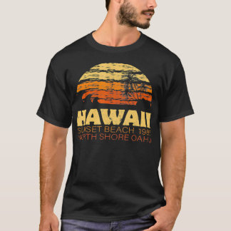 Sunset Beach Oahu Hawaii North Shore Retro  T-shirt