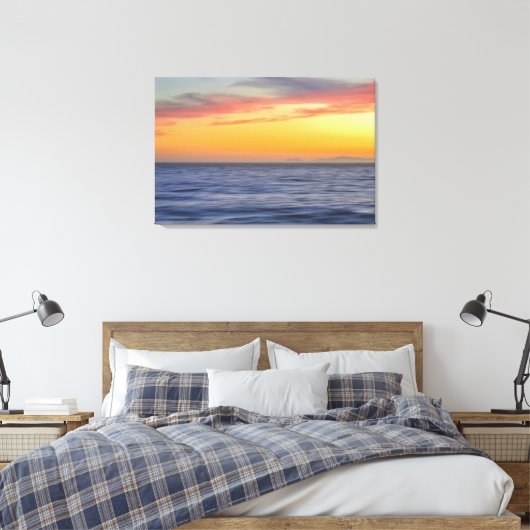 Sunset Beach Ocean Abstracte muurkunst Canvas Afdruk (Insitu (Slaapkamer))