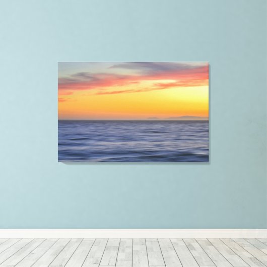 Sunset Beach Ocean Abstracte muurkunst Canvas Afdruk (Insitu (Houten vloer))