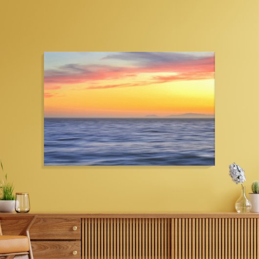 Sunset Beach Ocean Abstracte muurkunst Canvas Afdruk (Insitu (Woonkamer))