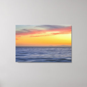 Sunset Beach Ocean Kleurrijke Abstracte kunst Canvas Afdruk