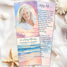 Sunset Beach Oval Photo Memorial Prayer Kaart