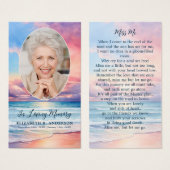 Sunset Beach Oval Photo Memorial Prayer Kaart (Voorkant /achterkant)
