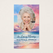 Sunset Beach Oval Photo Memorial Prayer Kaart (Voorkant)