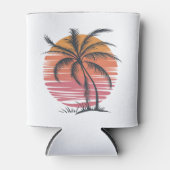 Sunset Beach Palm Tree Grappige zomervakantie Blikjeskoeler (Voorkant)