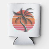 Sunset Beach Palm Tree Grappige zomervakantie Blikjeskoeler (Voorkant)