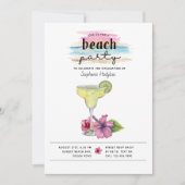 Sunset Beach Party Margarita Hibiscus Afstuderen Kaart (Voorkant)