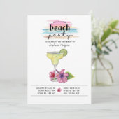 Sunset Beach Party Margarita Hibiscus Retirement Kaart (Staand voorkant)