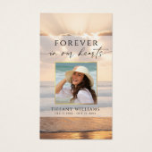 Sunset Beach Photo Forever In Hearts Prayer Card Visitekaartje (Voorkant)