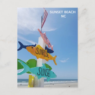 Sunset Beach Pier North Carolina Reizen Briefkaart