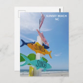 Sunset Beach Pier North Carolina Reizen Briefkaart (Voorkant / Achterkant)