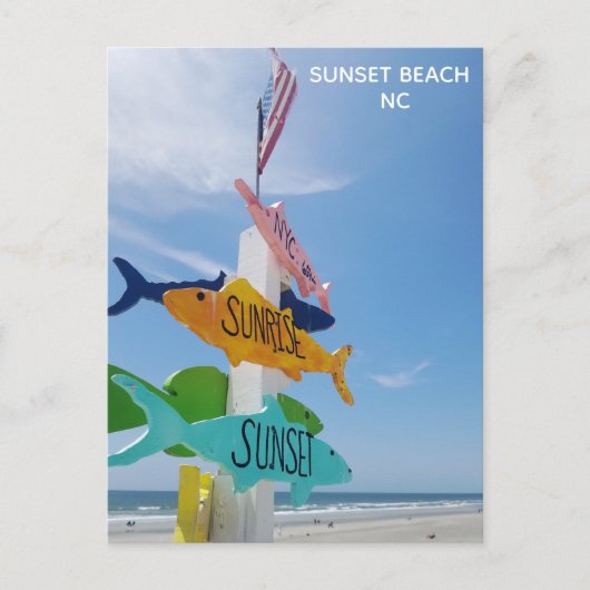 Sunset Beach Pier North Carolina Reizen Briefkaart (Voorkant)