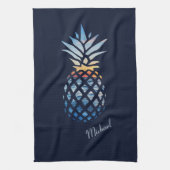 Sunset Beach Pineapple Custom Housewarming Host Theedoek (Verticaal)