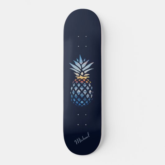 Sunset Beach Pineapple Custom Persoonlijk Skateboard (Voorkant)