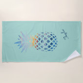Sunset Beach Pineapple Custom Strandlaken (Voorkant)