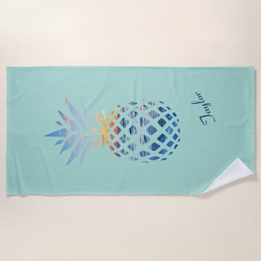 Sunset Beach Pineapple Custom Strandlaken (Voorkant)