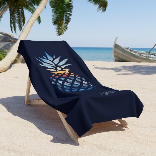 Sunset Beach Pineapple Custom Strandlaken