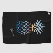 Sunset Beach Pineapple Custom Tropical Golfhanddoek (Horizontaal)
