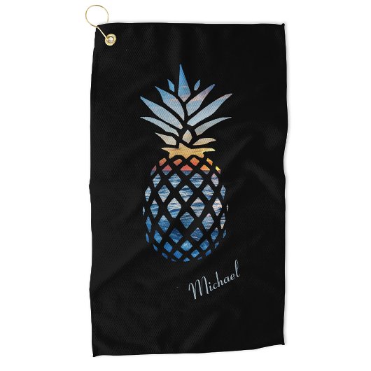 Sunset Beach Pineapple Custom Tropical Golfhanddoek