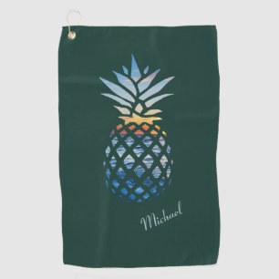 Sunset Beach Pineapple Fathers Day Custom Golfhanddoek
