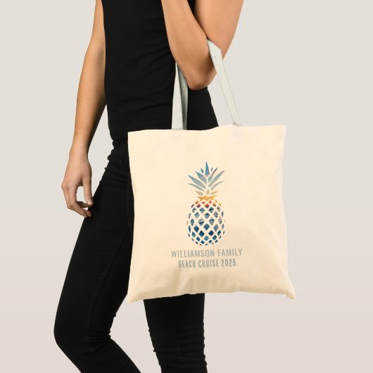 Sunset Beach Pineapple Zomer Tropische Cruise Tote Bag (Voorkant (product))