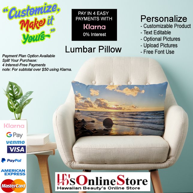 Sunset Beach Polyester Lumbar Kussen 27 (Sunset Beach Polyester Lumbar Pillow 27.)