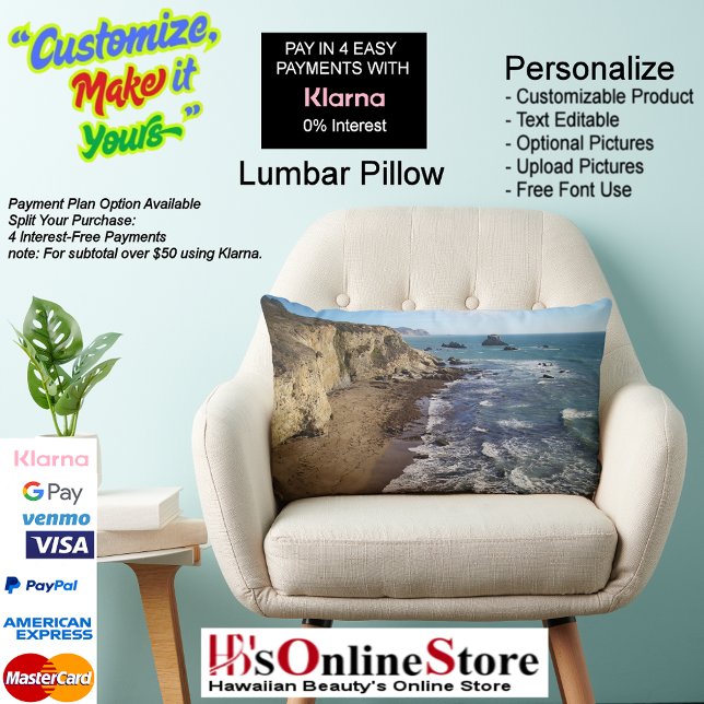 Sunset Beach Polyester Lumbar Kussen 28 (Sunset Beach Polyester Lumbar Pillow 28.)