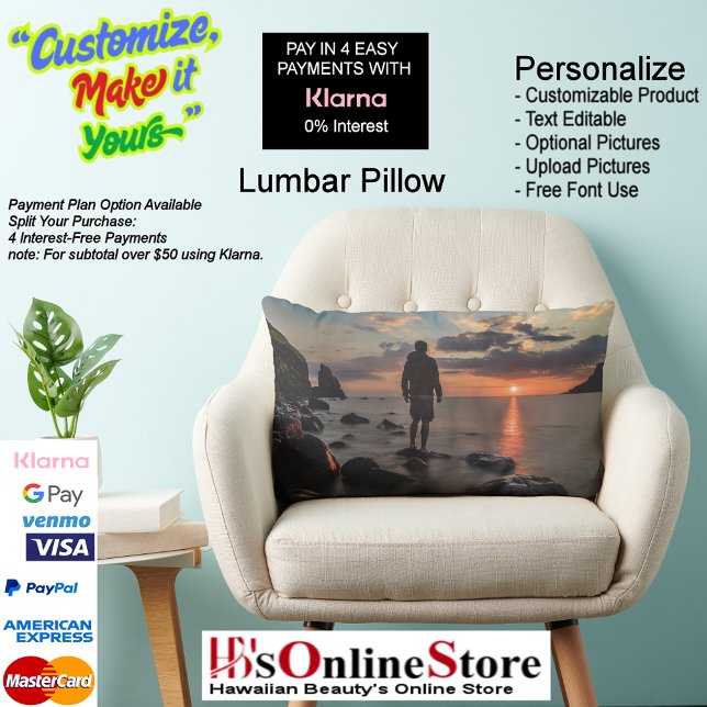 Sunset Beach Polyester Lumbar Kussen 32 (Sunset Beach Polyester Lumbar Pillow 32.)