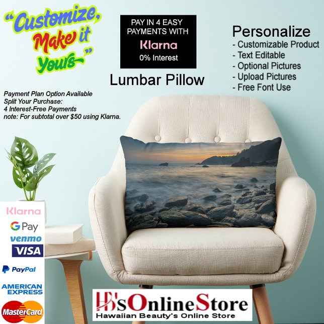 Sunset Beach Polyester Lumbar Kussen 36 (Sunset Beach Polyester Lumbar Pillow 36.
)
