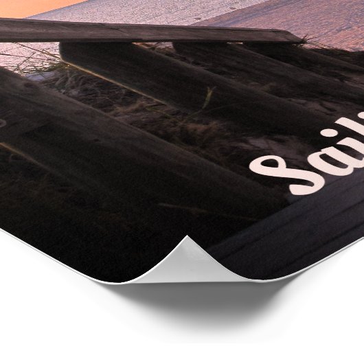 Sunset Beach Poster w Sailships & Beach Access (Hoek)