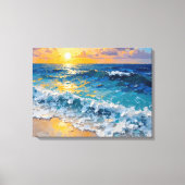 Sunset Beach Premium Wrapped Canvas Muurkunst (Voorkant)