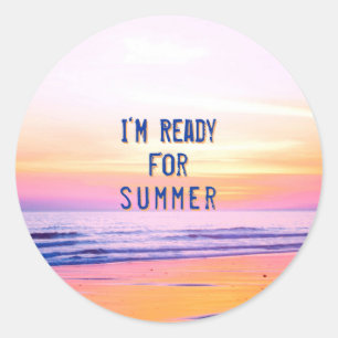 Sunset Beach "Ready for Summer"-prijsopgave Ronde Sticker
