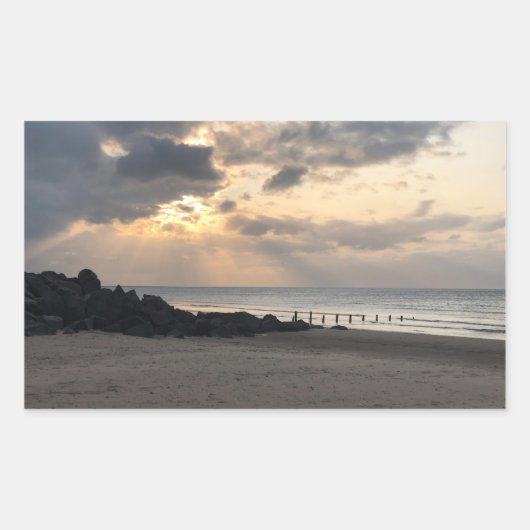 Sunset Beach Rechthoekige Sticker (Voorkant)