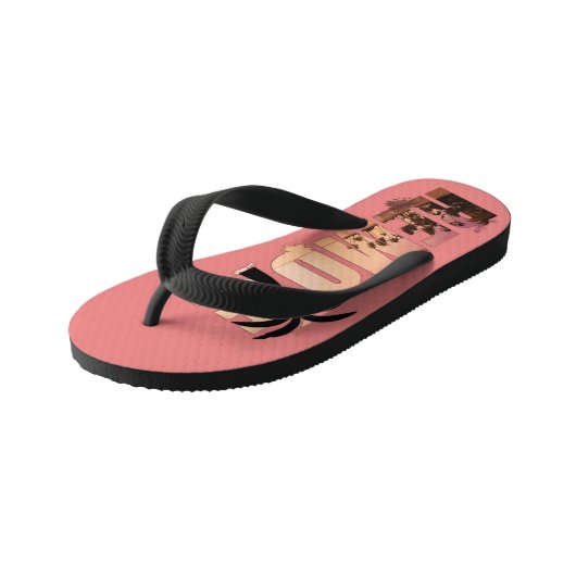 Sunset Beach Remote Word Art Kinder Teenslippers (Schuin)