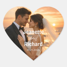 Sunset Beach Romantic Wedding Vows  Hart Sticker
