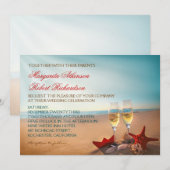 Sunset Beach Romantische huwelijksuitnodigingen Kaart (Voorkant / Achterkant)