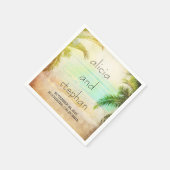 Sunset Beach Romantische Palmen bruiloft Servet (Hoek)