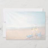 Sunset Beach Romantische Turquoise bruiloft uitnod Kaart (Achterkant)