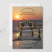 Sunset Beach Rose Arbor Wedding Invitation Kaart (Voorkant)